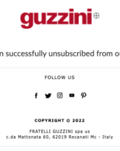 e-mailing - Transactionnels - Confirmation désabonnement Newsletters - Guzzini - 12/2022