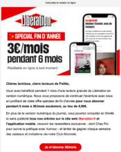 e-mailing - Marketing Acquisition - Acquisition abonnements - Offre d'essai - Marketing relationnel - Calendaire (Noël, St valentin, Vœux, …) - Libération - 12/2022