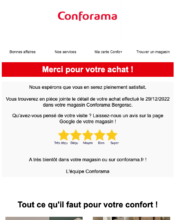 e-mailing - Transactionnels - Ticket de caisse - Conforama - 12/2022