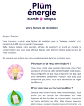 e-mailing - Transactionnels - Facture de résiliation - Plüm - 02/2023