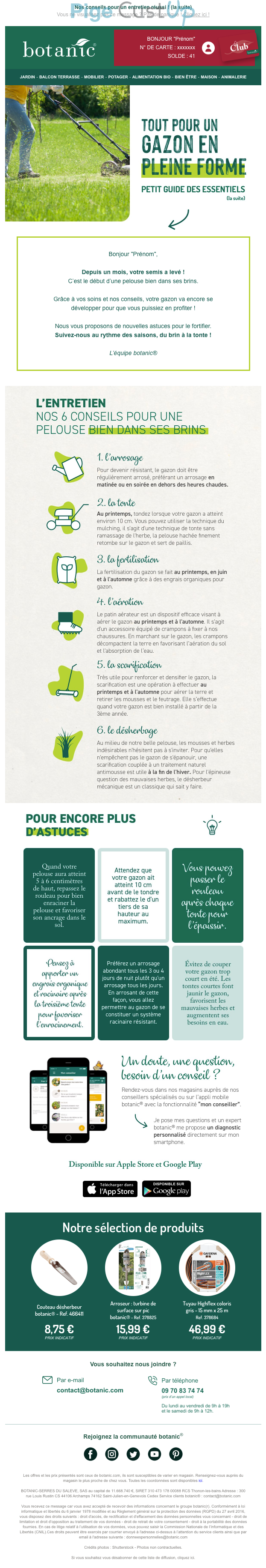 Exemple de Type de media  e-mailing - Botanic - Marketing fidélisation - Animation / Vie du Programme de Fidélité - Marketing relationnel - Newsletter