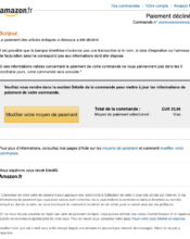 e-mailing - Transactionnels - Échec de paiement - Amazon - 05/2023