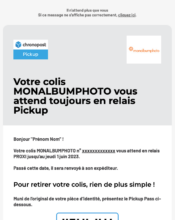 e-mailing - Transactionnels - Retrait commande - Chronopost - 05/2023