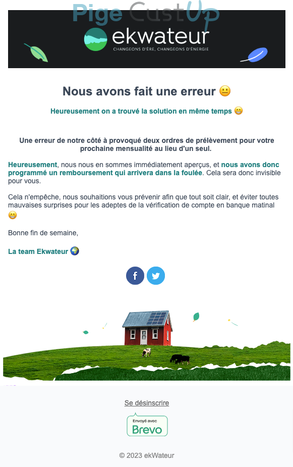 Exemple de Type de media  e-mailing - Ekwateur - Erratum & Oups