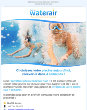 e-mailing - Collecte de données - Acquisition de leads - Marketing Acquisition - Jeu promo - Piscines Waterair - 06/2023