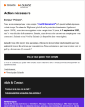 e-mailing - Marketing relationnel - Données clients / RGPD - Zalando - 08/2023