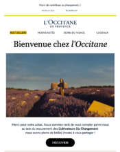 e-mailing - Marketing relationnel - Bienvenue - Welcome - Marketing fidélisation - Début / Fin du Programme de Fidélité - L'Occitane - 09/2023