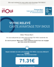 e-mailing - Marketing fidélisation - Points et statut - SNCF - 10/2023