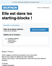 e-mailing - Transactionnels - Suivi de commande Expédition / Livraison - Décathlon - 09/2023