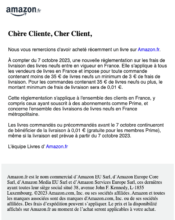 e-mailing - Service Clients - Hausse des tarifs - Modification CGV / CGU - Amazon - 10/2023