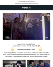 e-mailing - Marketing relationnel - Anniversaire / Fête contact - France TV - 11/2023