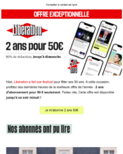 e-mailing - Marketing Acquisition - Derniers jours - Libération - 11/2023