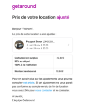 e-mailing - Transactionnels - Confirmation de paiement - Getaround - 11/2023