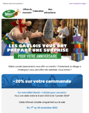 e-mailing - Marketing relationnel - Anniversaire / Fête contact - Parc Astérix - 11/2023