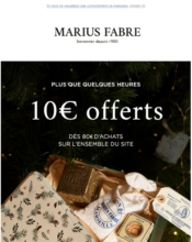 e-mailing - Marketing relationnel - Calendaire (Noël, St valentin, Vœux, …) - Marketing Acquisition - Derniers jours - Marius Fabre - 11/2023