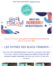 e-mailing - Marketing Acquisition - Black Friday - Le Petit Vapoteur - 11/2023