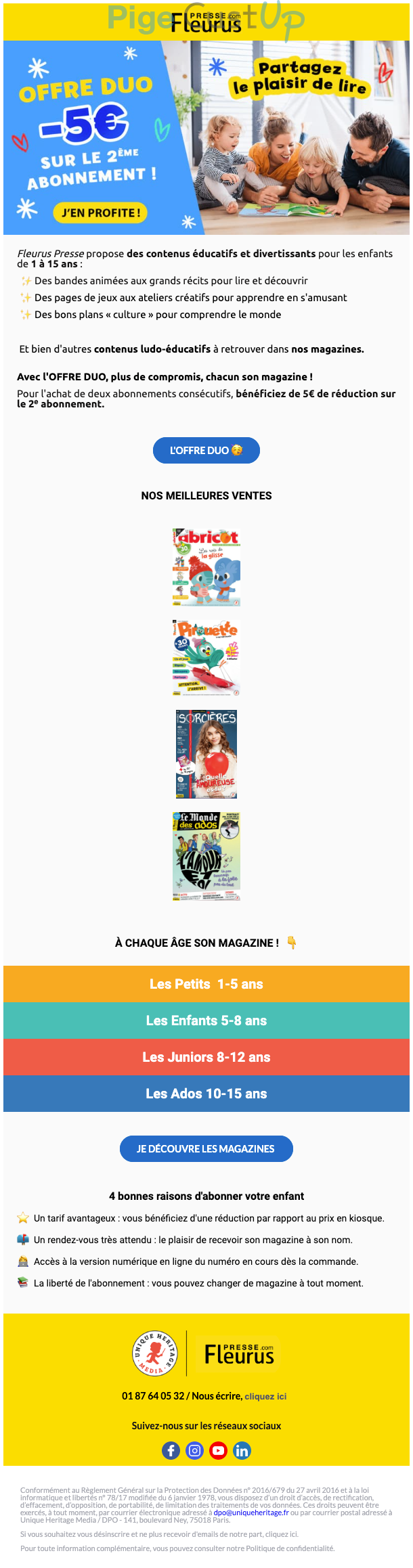 Exemple de Type de media  e-mailing - Fleurus Presse - Marketing Acquisition - Acquisition abonnements