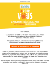 e-mailing - Alimentation - Grande distribution - La Vie Claire - B2C - Service Clients - Modification CGV / CGU - 11/2019